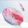 Petit parapluie noir de poche léger Uv, personnalisé de haute qualité, 3 plis, pour jours de pluie, avec manche télescopique
