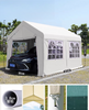 Grande tente auvent pop-up noire 10x20, port de voiture de garage étanche