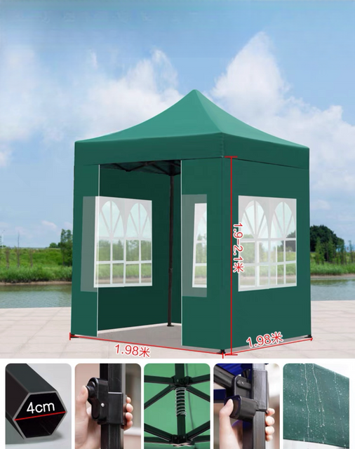 Auvent de tente Pop Portable pliable et personnalisé, auvent extérieur imprimé 600D, tentes d'exposition imperméables en aluminium