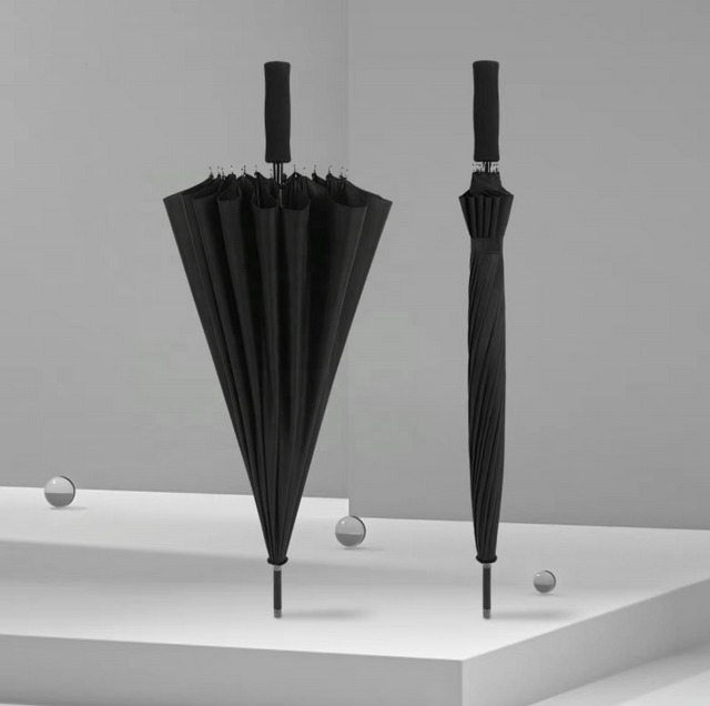 Ouverture automatique promotionnelle faite sur commande de poignée droite d'EVA de parapluie de fibre de verre de 27 pouces