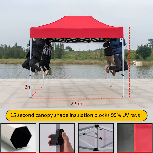 Auvent Pop up pliable de haute qualité, 2x2m 2x3m 3x3m 3x4.5m 3x6m, tente de salon commercial, gazébo publicitaire extérieur en tissu Polyester