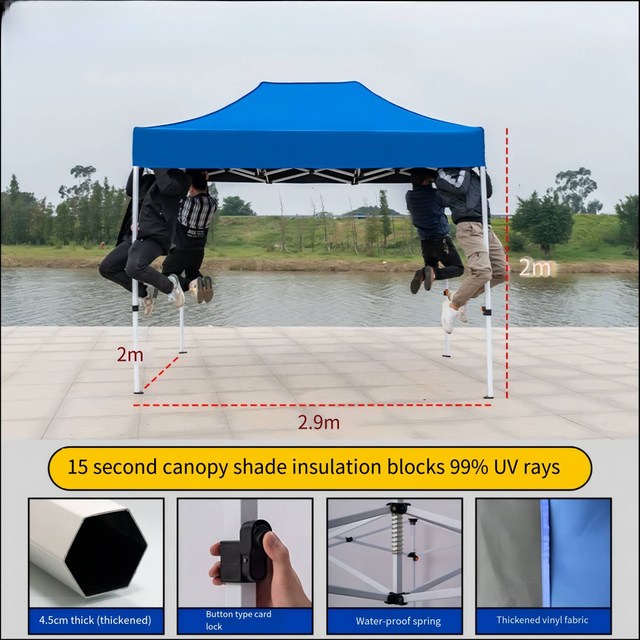 Tente auvent à cadre Hexagonal en diamant de haute qualité, pour affichage publicitaire extérieur, Techniques d'impression UV, événements de salon commercial