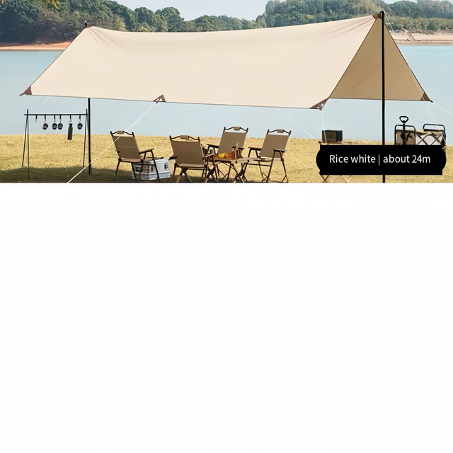 Camping Tarp Tente de camping légère en vinyle 210D résistante aux ultraviolets et à la pluie pour tente de plage extérieure pour auvent de camping en plein air