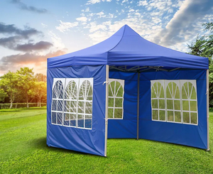 Tente à auvent Pop-Up pliante en acier, Portable, étanche, avec impression de logo personnalisable, événements avec paroi latérale de fenêtre