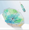 Petit parapluie noir de poche léger Uv, personnalisé de haute qualité, 3 plis, pour jours de pluie, avec manche télescopique