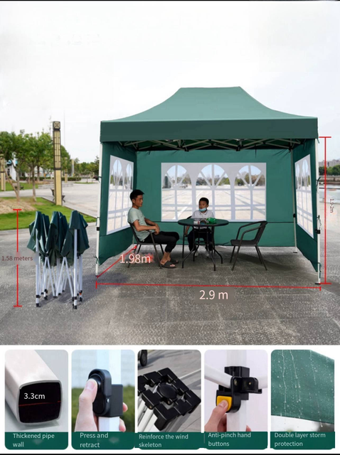 Auvent structure de toit, tente pop-up, auvent, fenêtre, gazébo de jardin, pare-soleil extérieur, tentes de salon commercial