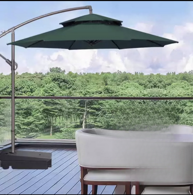 Pôle latéral piscine pliant patio tissu imperméable personnalisé pare-soleil extérieur en porte-à-faux jardin parasol parapluie soleil de plage