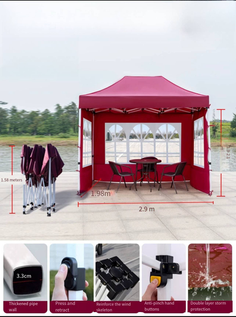 Commerce de gros logo personnalisé imprimé pop up chapiteau tente de fête pliante pour l'assurance fabriquée à partir de polyester et de nylon durables