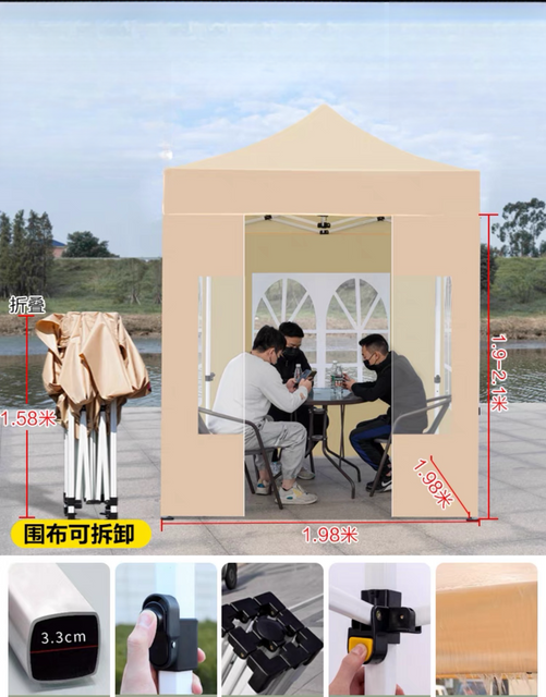 Gazebo pliant de tente d'auvent pop-up personnalisé de la Chine avec des tentes d'exposition imperméables en aluminium supérieures et latérales