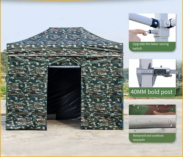 Tente pliante personnalisée de 3x3 mètres d'épaisseur, stand d'exposition publicitaire, auvent à quatre coins, tente gonflable publicitaire à vendre